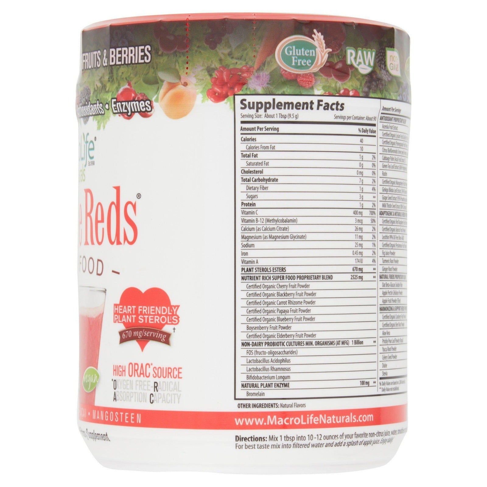 MacroLife Naturals Miracle Reds Superfood, 60 Servings