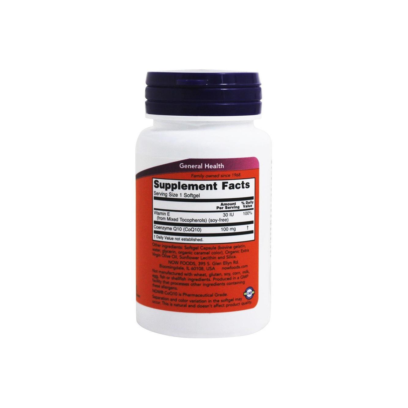 Now Foods, CoQ10 100 mg w/ Vitamin E, 50 Softgels