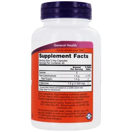 Now Foods, D-Mannose 500 mg, 120 Veg Capsules