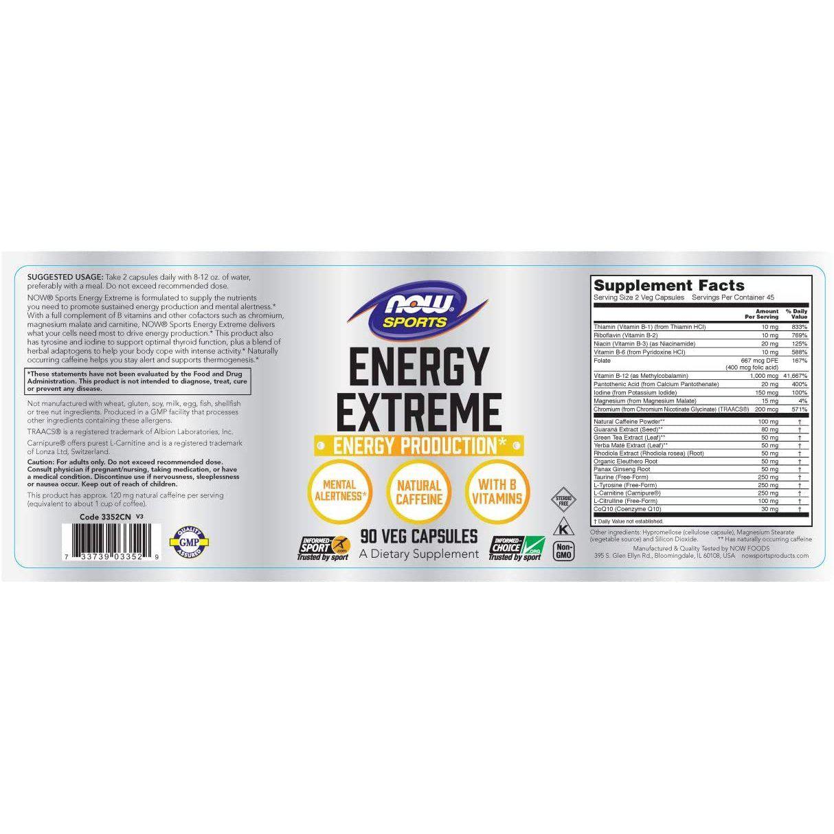 Now Foods, Energy Extreme, 90 Veg Capsules