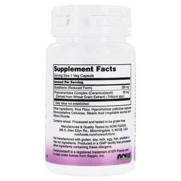 Now Foods, Glutathione Skin Brightener with Ceramosides - 30 Veg Capsules