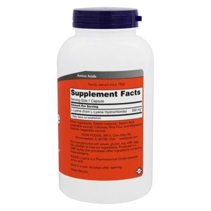 Now Foods, L-Lysine 500 mg - 250 Veg Capsules