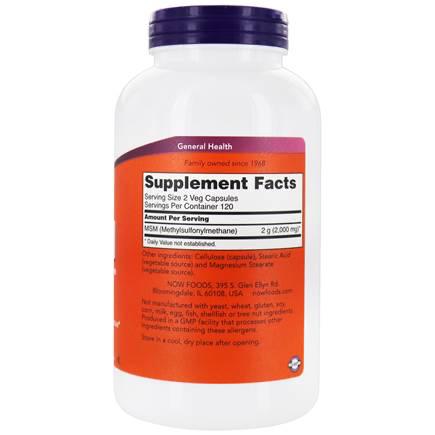 Now Foods, MSM 1000 mg - 240 Veg Capsules