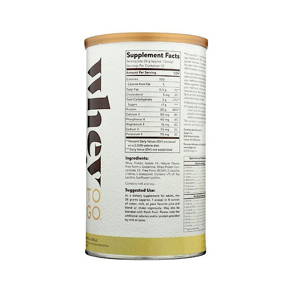 Solgar Grass Fed Whey to Go Protein Powder, Vanilla, 11.9 oz