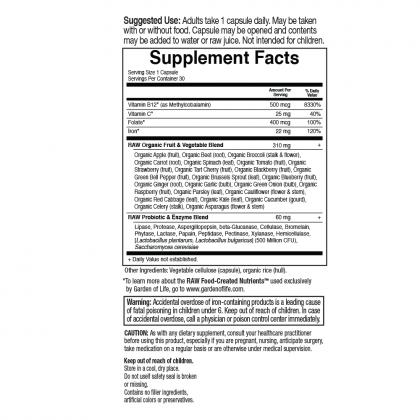 Vitamin Code Raw Iron, 30 Veg Capsules