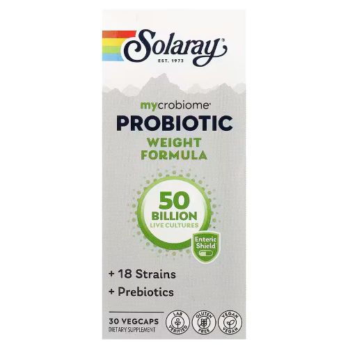 Solaray, Mycrobiome Probiotic Weight Formula, 30 VegCaps