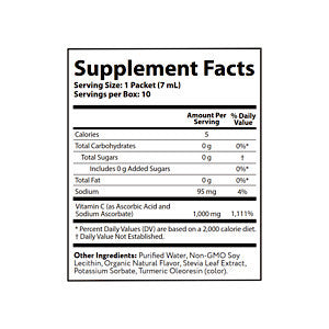 Aurora Nutrascience Liposomal Mega-Pack Vitamin C 3000mg, 10 Pack 0.68 fl oz Single Servings