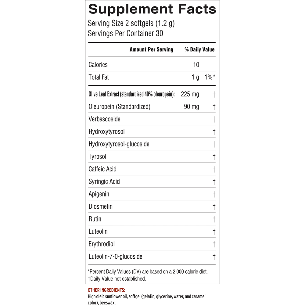 Barlean's Olive Leaf Complex, 60 Softgels