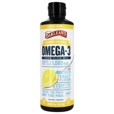 Barlean's Omega-3, 1080 mg, Lemon Creme, 16 fl. oz.