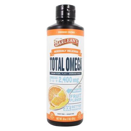 Barlean's Total Omega, 2400 mg, Orange Creme, 16 fl. oz