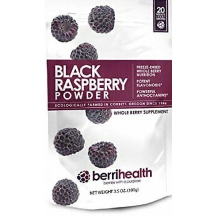 BerriHealth Organic Black Raspberry Powder, Freeze-Dried, 100g Pouch