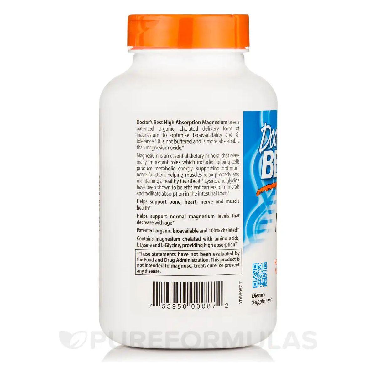 Doctor’s Best High Absorption 100% Chelated Magnesium