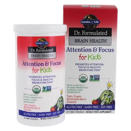 Dr. Formulated Brain Health Attention & Focus Brain Support for Kids Watermelon Berry - 60 Chewables