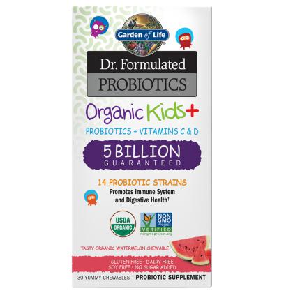 Dr. Formulated Organic Kids Probiotics, Watermelon 5 Billion CFU - 30 Chewables