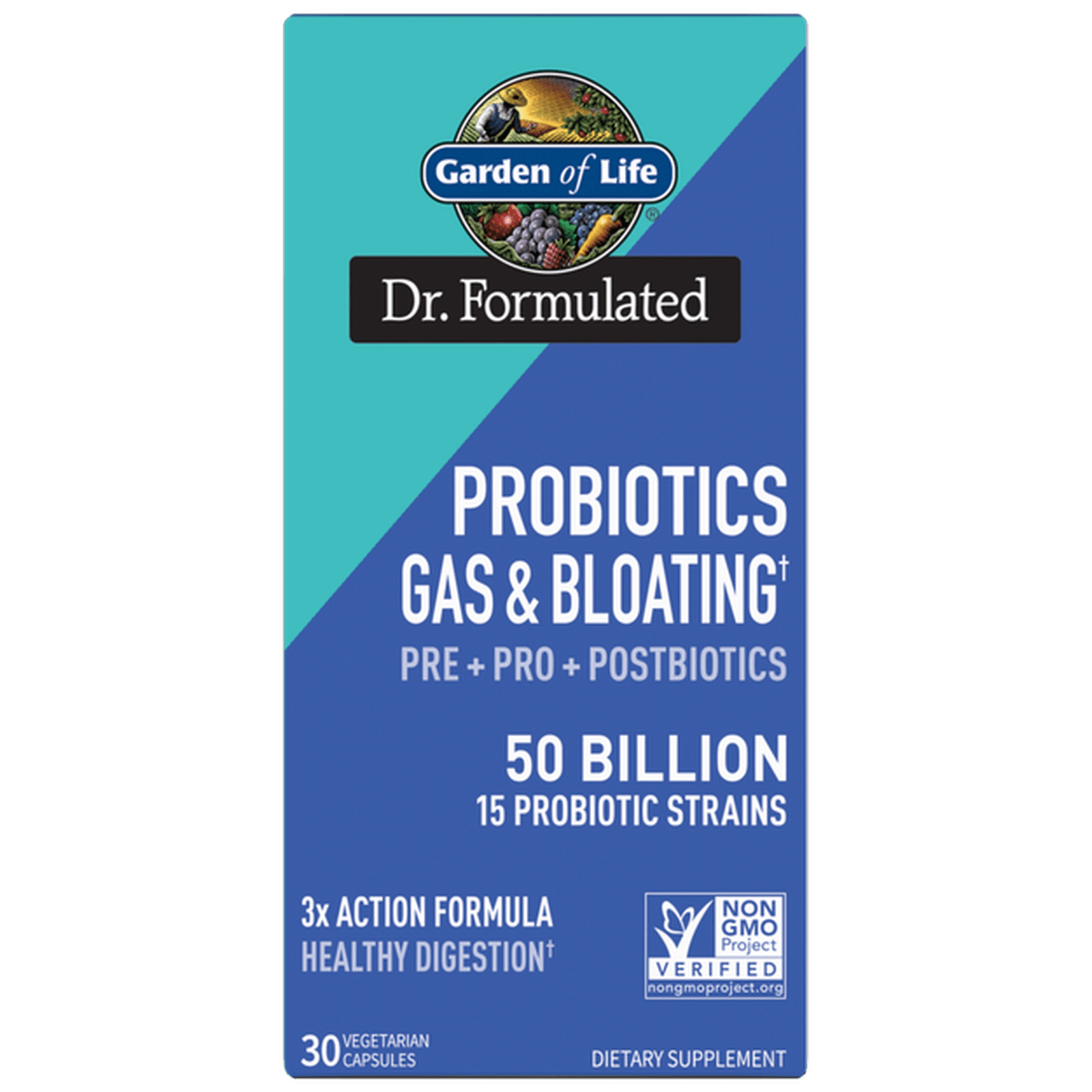 Dr. Formulated Probiotics Gas and Bloating 50 Billion, 30 Capsules