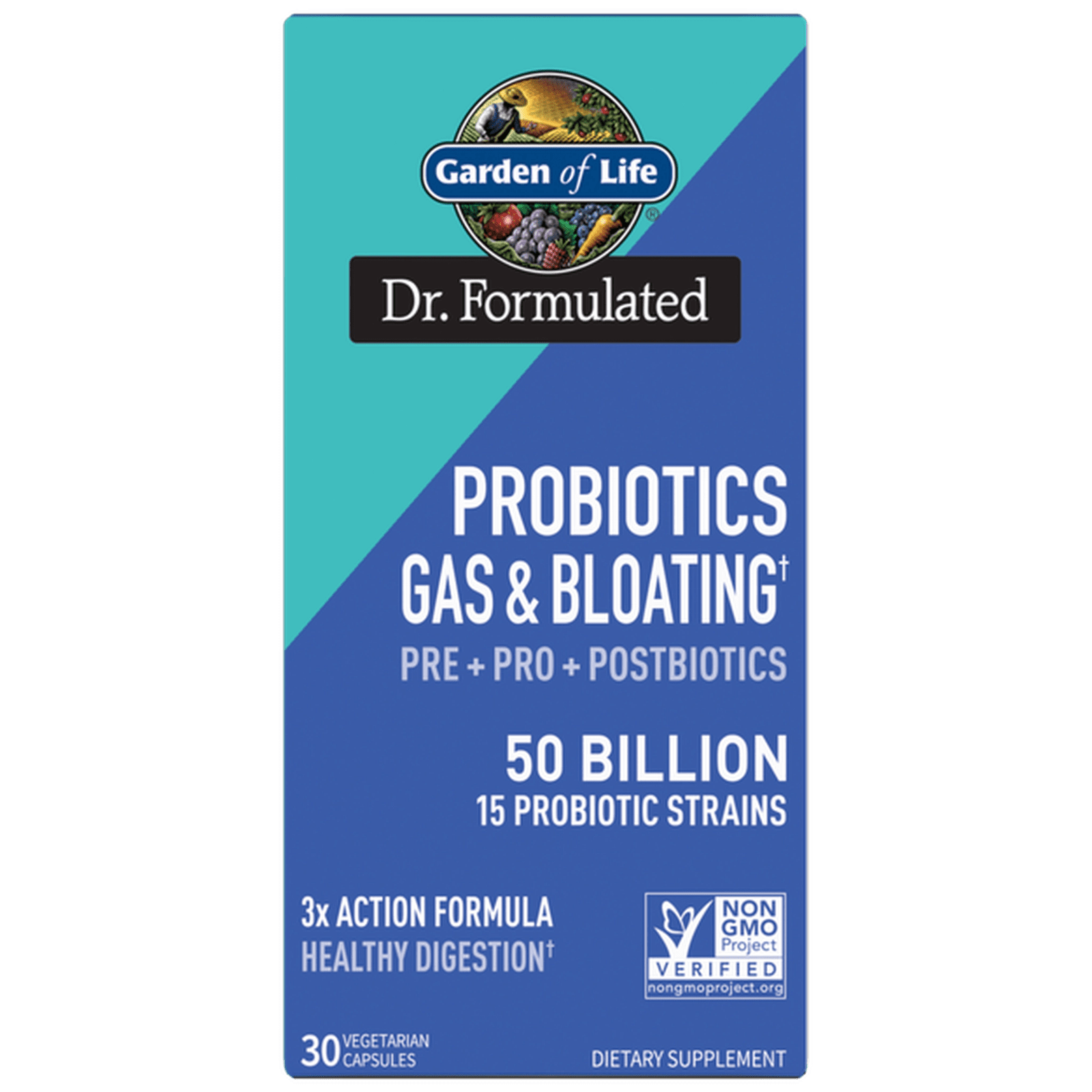 Dr. Formulated Probiotics Gas and Bloating 50 Billion, 30 Capsules