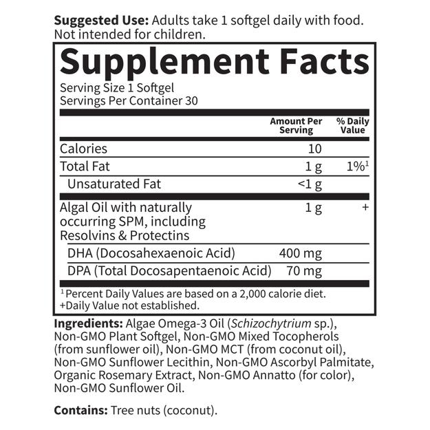 Dr. Formulated Vegan DHA 400 mg, 30 Softgels