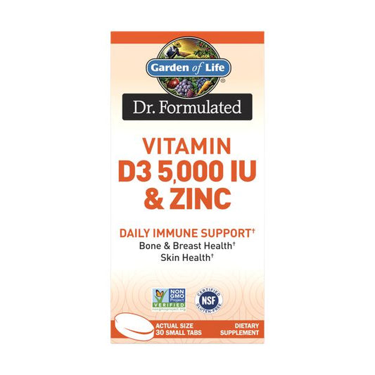 Dr. Formulated Vitamin D3 5000 IU & Zinc, 30 Tablets