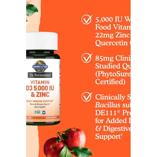 Dr. Formulated Vitamin D3 5000 IU & Zinc, 30 Tablets