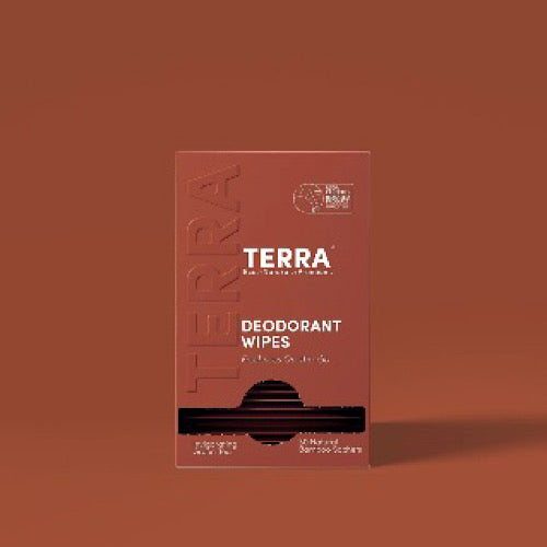 Terra Deodorant Wipes, Invigorating Green Tea, 30ct