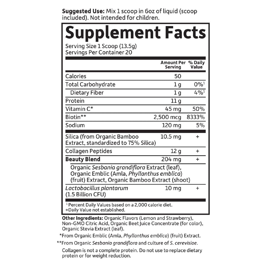 Garden of Life Grass Fed Collagen Beauty Strawberry Lemonade - 9.52 oz