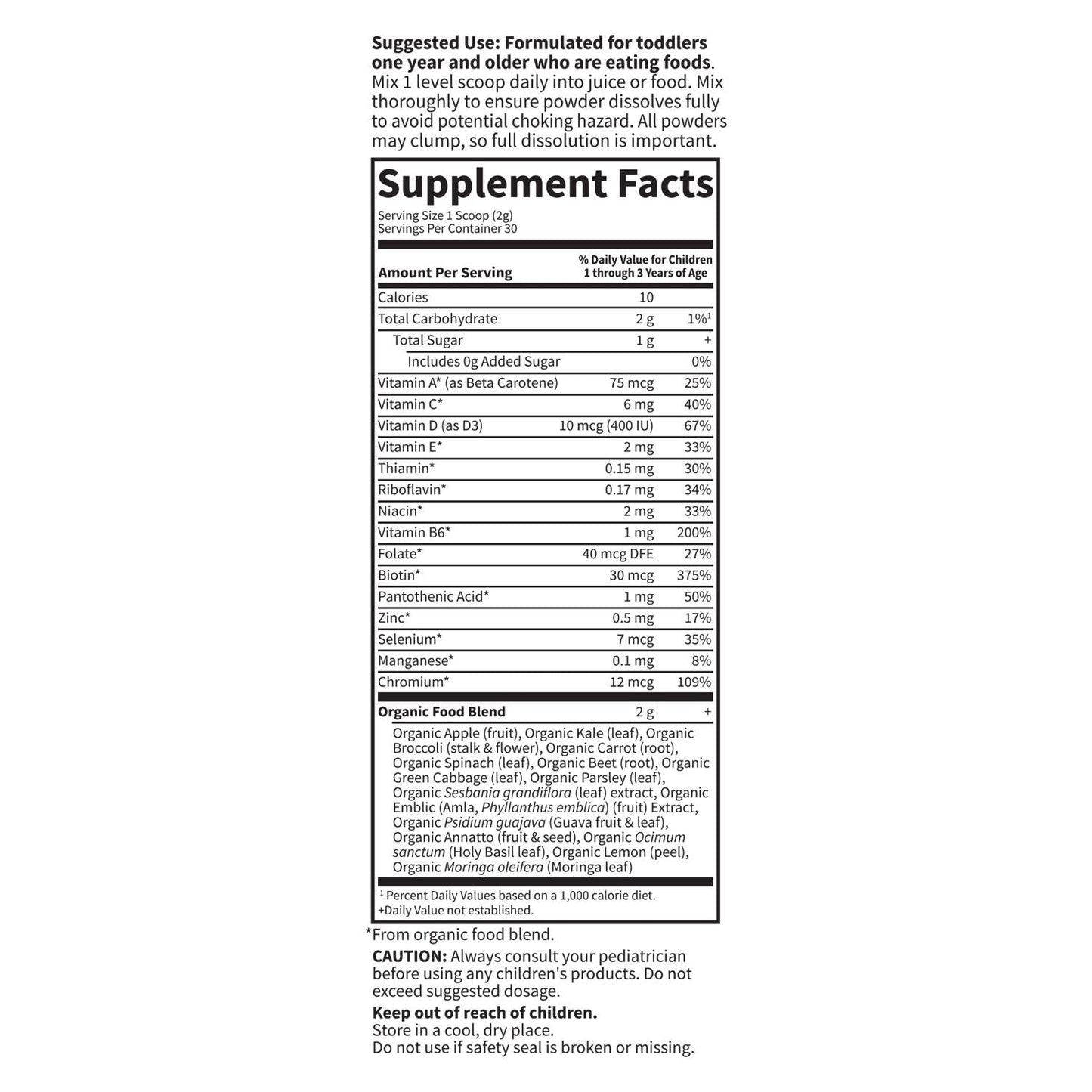 Garden of Life KIDS Multivitamin Powder, 2.11 oz, 30 Servings