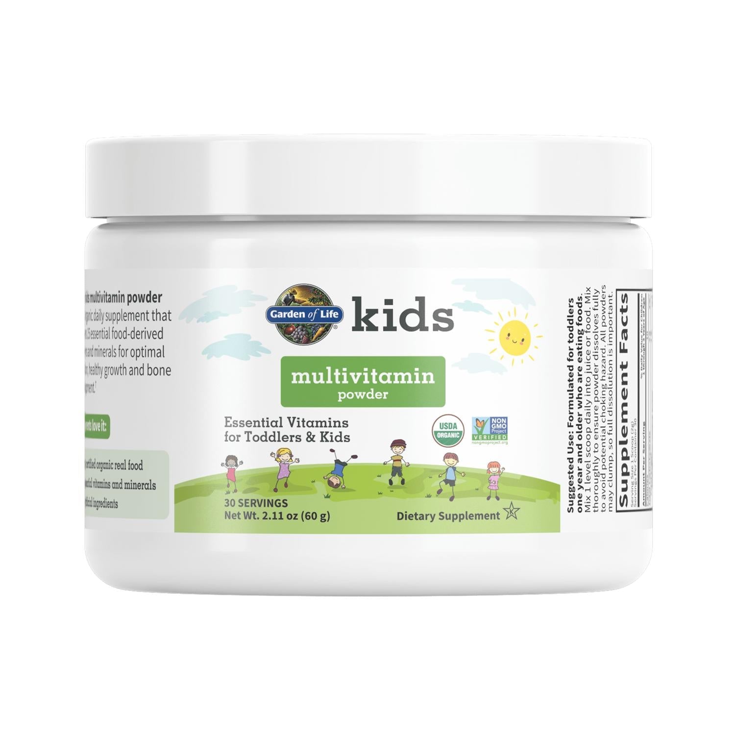 Garden of Life KIDS Multivitamin Powder, 2.11 oz, 30 Servings