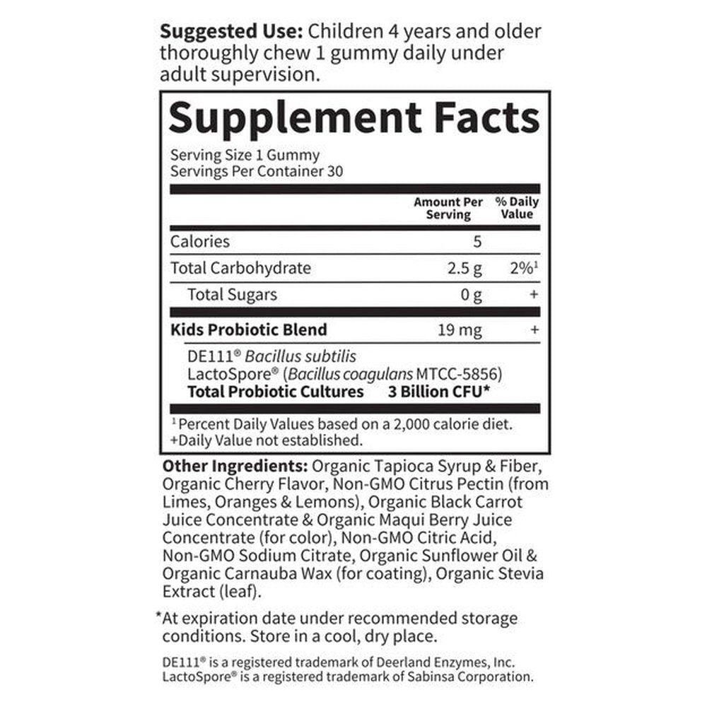 Garden of Life KIDS Probiotic 3 Billion CFU, Cherry, 30 Veg Gummies