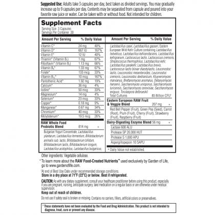 Garden of Life RAW Probiotics 50 & Wiser Men 85 Billion CFU - 90 Veg Capsules
