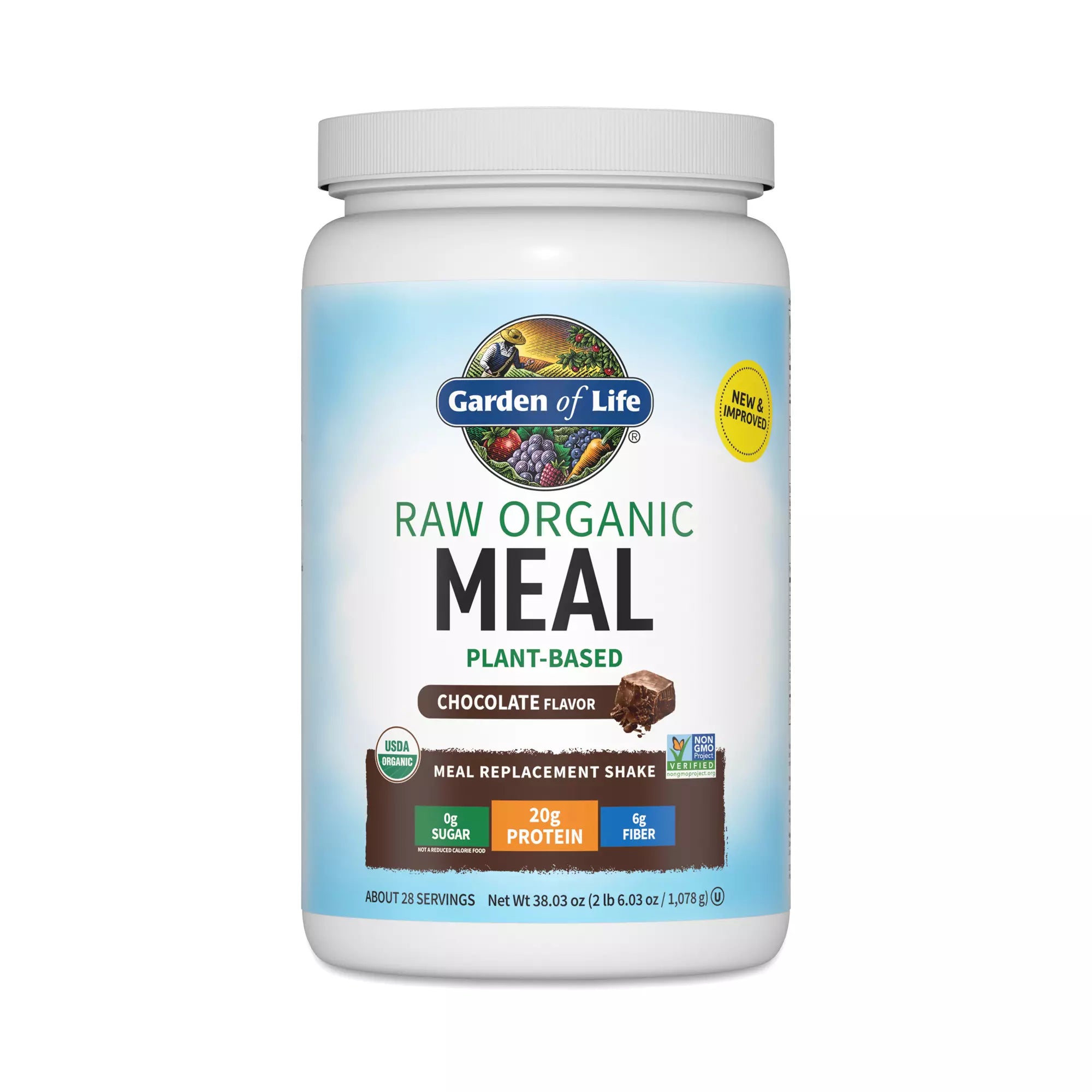 Garden of Life Raw Organic Meal Chocolate, 35.9 oz Powder