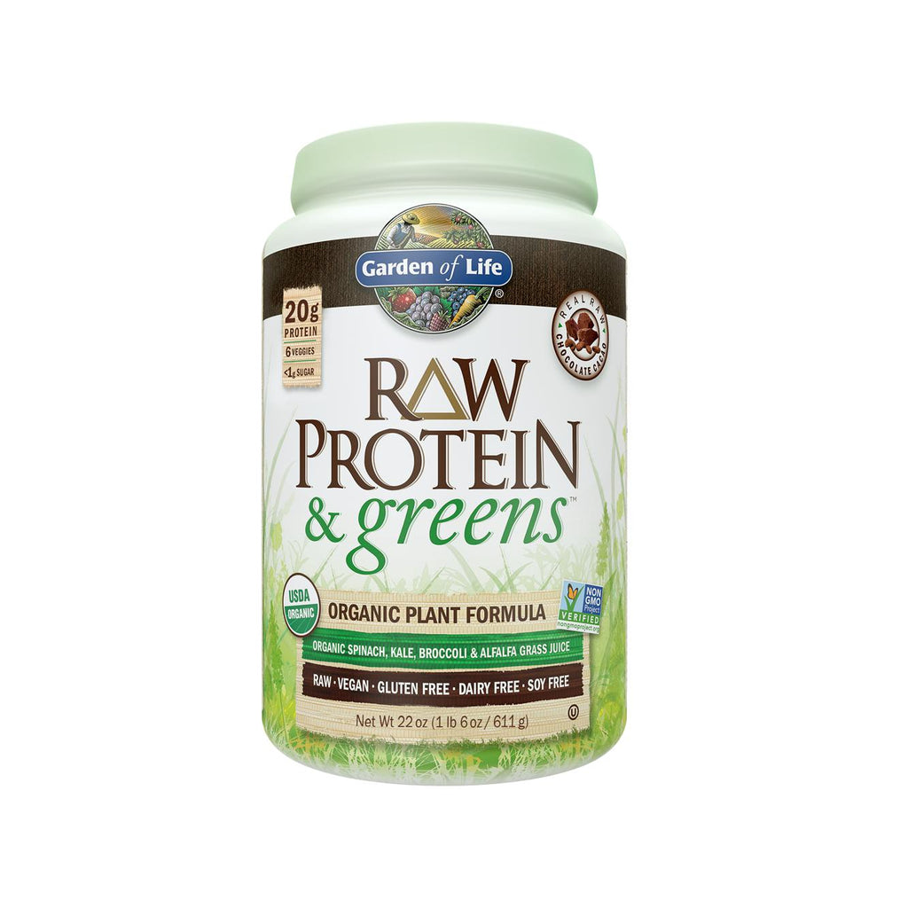 Garden of Life Raw Organic Protein & Greens Chocolate, 22 oz Powder