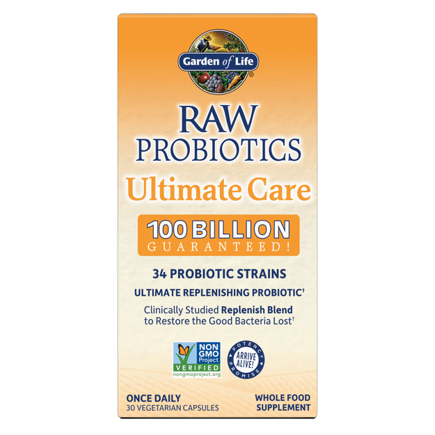 Garden of Life Raw Probiotics Ultimate Care 100 Billion CFU - 30 Veg Capsules