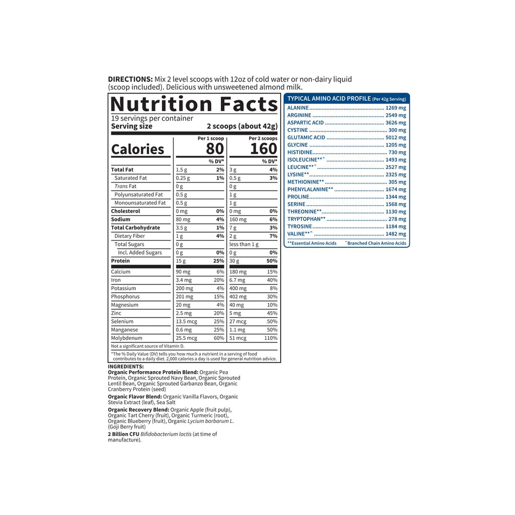 Garden of Life Sport Organic Plant-Based Protein Vanilla, 28.4 oz Powder