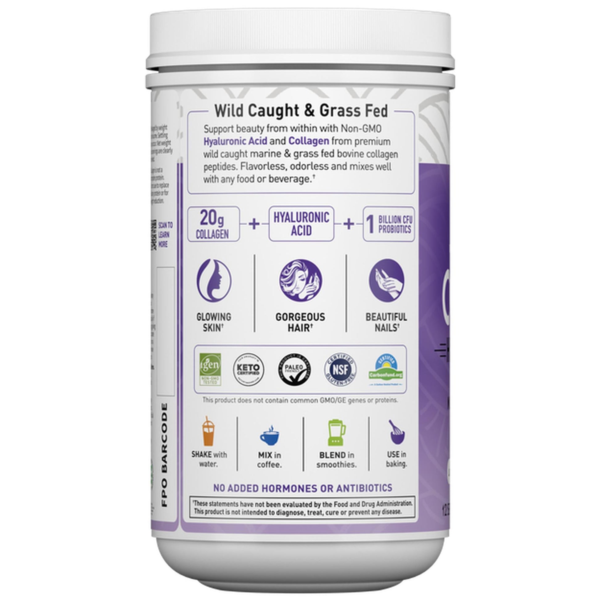 Garden of Life Wild Caught & Grass Fed Collagen Hyaluronic Acid - 9.52 oz Powder