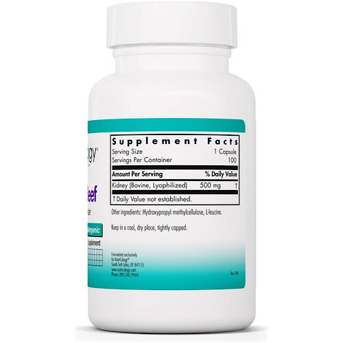 NutriCology, Kidney Beef Natural Glandular, 100 vegicaps