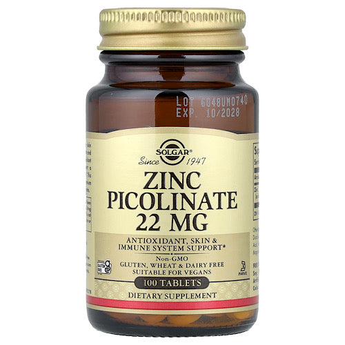Solgar, Zinc Picolinate, 22 mg, 100 Tablets