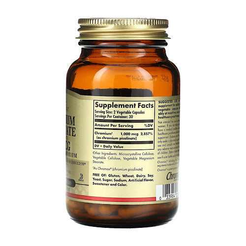 Solgar, Chromium Picolinate, 500 mcg, 60 Vegetable Capsules