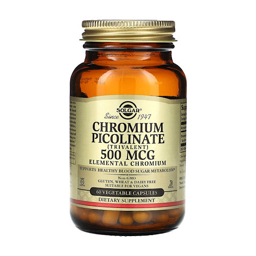 Solgar, Chromium Picolinate, 500 mcg, 60 Vegetable Capsules