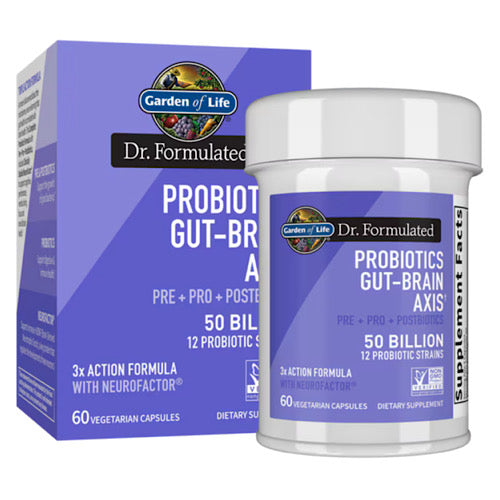 Garden Of Life Dr.Formulated Probiotics Gut-Brain Axis WIth Neurofactor 50 Billion 12 Strain-60 VegCaps