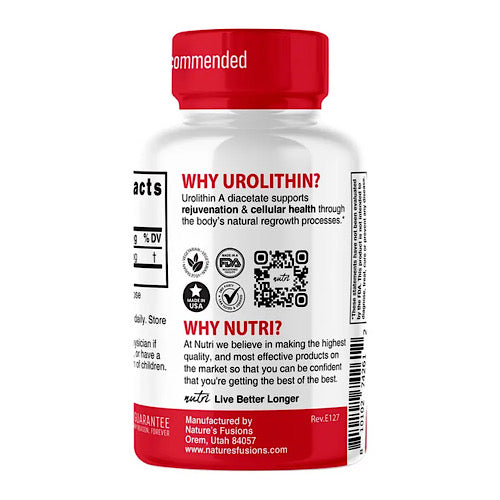 Nutri, Urolithin A NAD+ Boost, 500mg, 30 Vegan Capsules