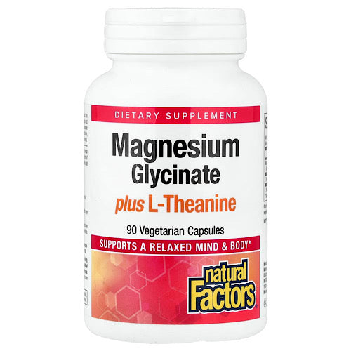 Natural Factors, Magnesium Glycinate plus L-Theanine, 90 Veg Capsules