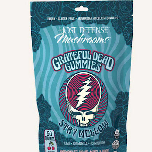 Host Defense Stay Mellow Grateful Dead Mushroom Gummies with Reishi Ashwagandha, Chamomile & Lion’s Mane for Relaxation Support, 90 count, 30 servings