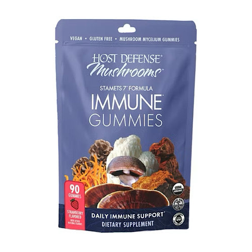 Host Defense Stamets 7 - Immune Support with Royal Sun Blazei, Cordyceps, Reishi, Maitake, Lion's Mane, Chaga & Mesima - Strawberry, 90 Gummies