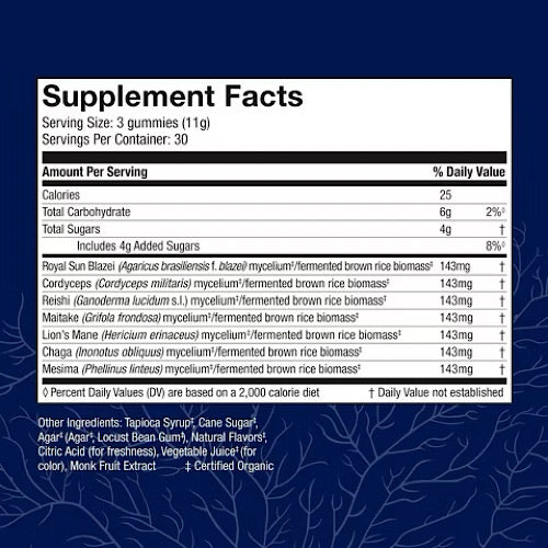 Host Defense Stamets 7 - Immune Support with Royal Sun Blazei, Cordyceps, Reishi, Maitake, Lion's Mane, Chaga & Mesima - Strawberry, 90 Gummies