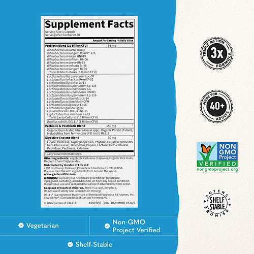 Dr. Formulated Probiotic Age 40+ Mindful Biotic, 30 Veg Capsules