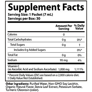 Aurora Nutrascience Liposomal Micro-Pack Vitamin C 1000mg, 10 Pack 0.24 fl oz Single Servings