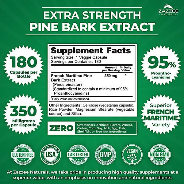 French Maritime Pine Bark Ext 350mg, 180VC