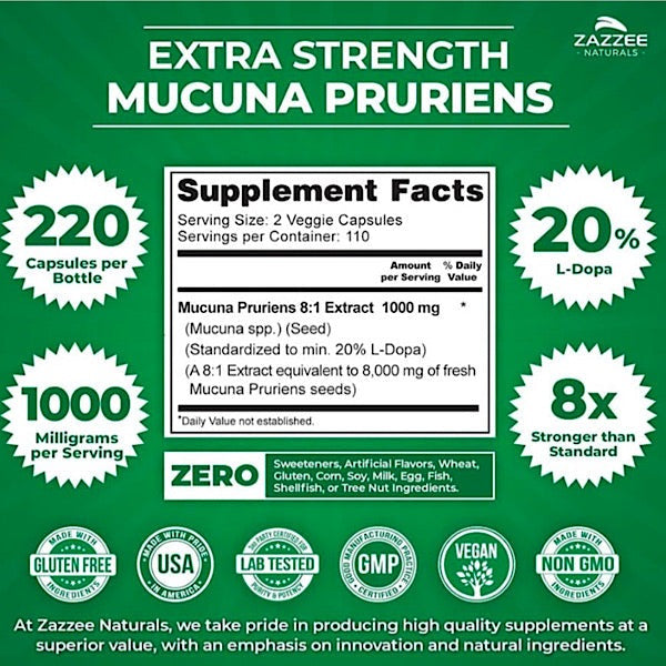 Mucuna Pruriens 1000mg, 220VC