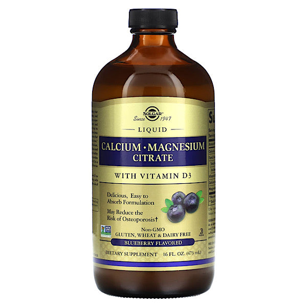 Solgar, Calcium Magnesium Citrate, Blueberry 16floz