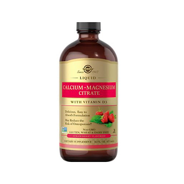 Solgar, Liquid Calcium Magnesium Citrate with Vitamin D3, Strawberry, 16 fl oz